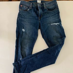 Distressed Hudson stretch denim jeans